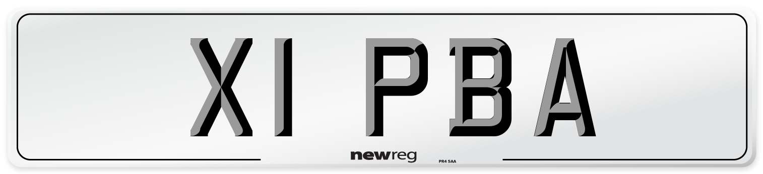X1 PBA Number Plate from New Reg